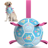 Sky Blue Dog Soccer Ball with Bell & Straps | Large Dogs – 8 inch