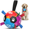 Rainbow Dog Soccer Ball with Straps | Medium Dogs – 6 inch