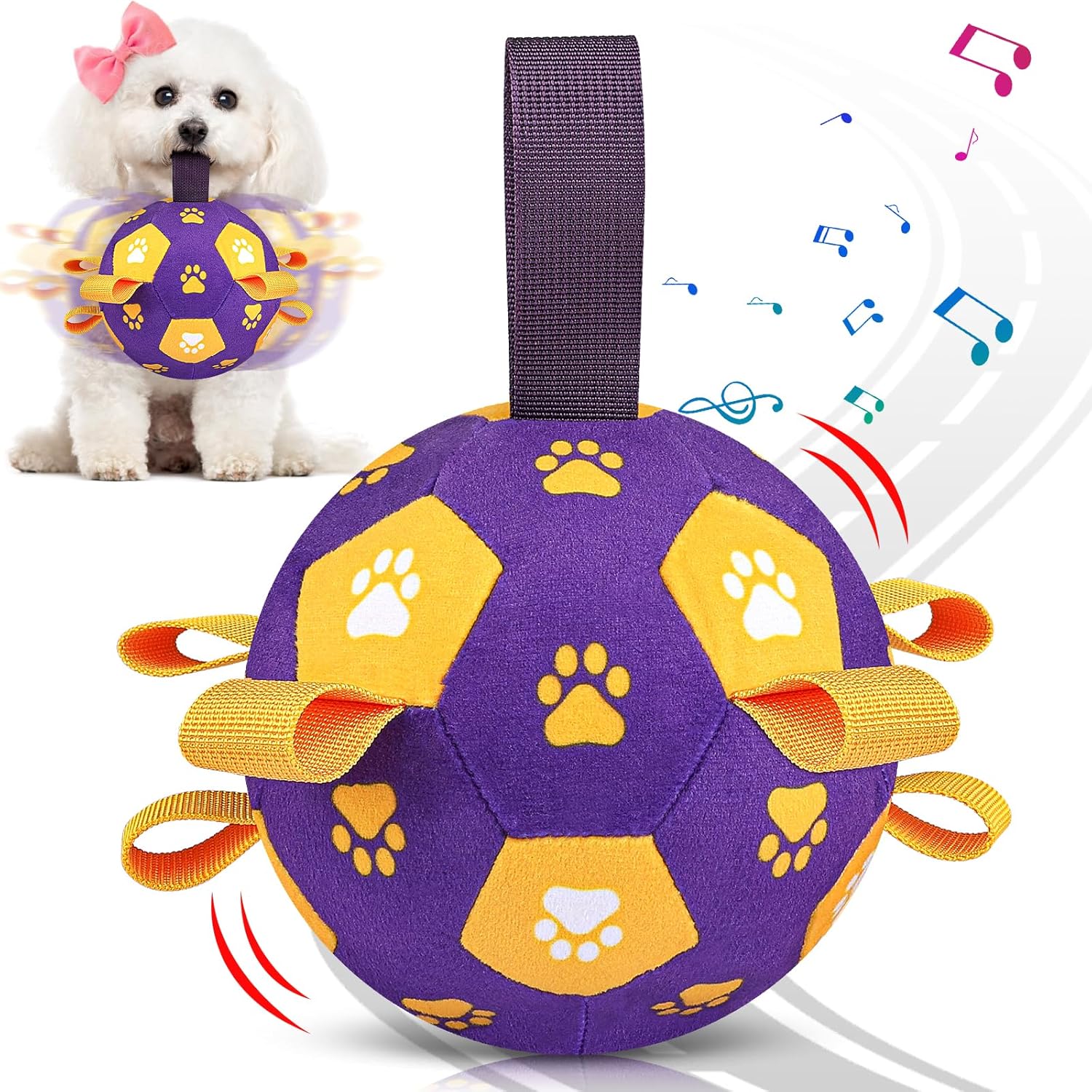 QDAN Interactive Dog Toys, Jumping Dog Balls with Recording and Music Modes, Moving Dog Toy to Keep Them Busy, Bouncing Ball for Puppy