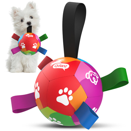 Rainbow Dog Soccer Ball with Straps | Small Dogs – 5 inch