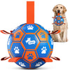 Blue Orange Dog Soccer Ball with Straps | Large Dogs – 8 inch