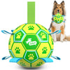 Lime Green Dog Soccer Ball with Straps- 6 inch to 8 inch