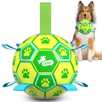 Lime Green Dog Soccer Ball with Straps | Large Dogs – 8 inch
