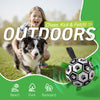 Classic Black & White Dog Soccer Ball with Bell & Ropes | Medium Dogs – 6 inch