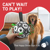 Classic Black & White Dog Soccer Ball with Bell & Ropes - 6 inch to 8 inch