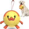 Yellow Duck Dog Soccer Ball with Straps | Large Dogs – 8 inch