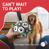 Classic Black & White Dog Soccer Ball with Bell & Ropes | Large Dogs – 8 inch