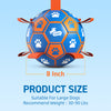 Blue Orange Dog Soccer Ball with Straps | Large Dogs – 8 inch