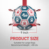 Blue Red Dog Soccer Ball with Straps | Extra Large Dogs – 9 inch