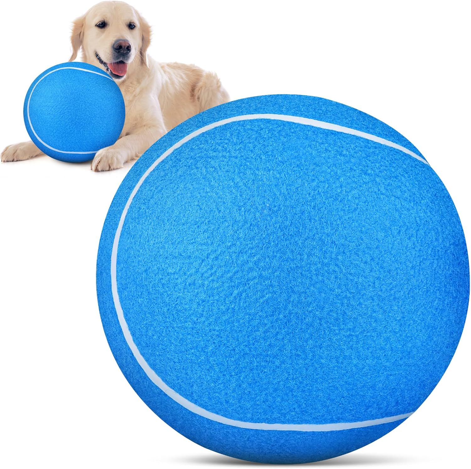 QDAN Giant Large Tennis Ball for Dogs: 9.5" Big Ball for Dogs for Outdoor Play, Big Tennis Balls Dog Toy, Tennis Balls for Small Medium Large Dog, Blue