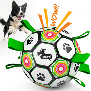 Dog Soccer Ball with Straps & Giggle Sound – 6 inch