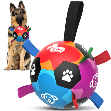 Rainbow Dog Soccer Ball with Straps | Large Dogs – 8 inch