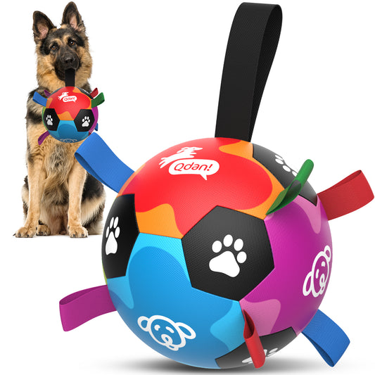 Rainbow Dog Soccer Ball with Straps | Large Dogs – 8 inch