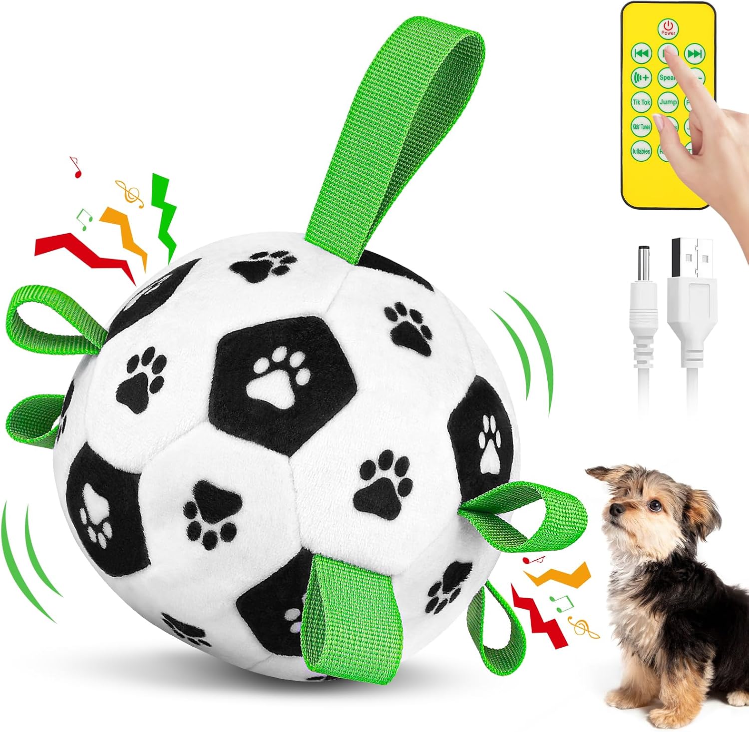 QDAN Interactive Dog Toys Balls: Automatic Rolling Dog Toys to Keep Them Busy, Remote Control, Rechargeable Pet Enrichment Toy for Boredom, Squeaky Puppy Toy for Small Medium