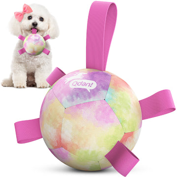 Gradient Rainbow Dog Soccer Ball with Straps | Small Dogs – 5 inch