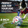 White World Cup Lines Dog Soccer Ball with Straps | Large Dogs – 8 inch