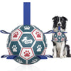 Blue White Dog Soccer Ball with Straps | Large Dogs – 8 inch
