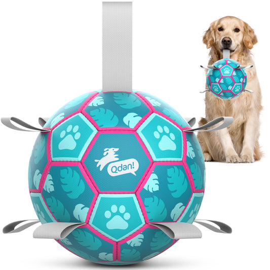 Lake Blue Dog Soccer Ball with Straps | Large Dogs – 8 inch
