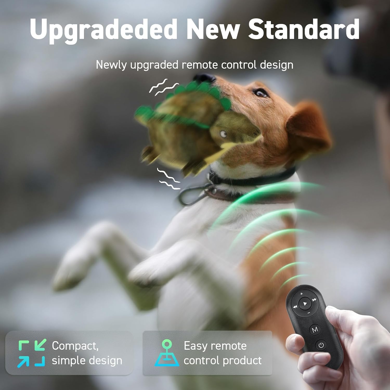 QDAN Interactive Dog Toys: [ 2025 Newly Upgraded] Remote Control, Rechargeable Dog Toys to Keep Them Busy, Squeaky Soccer Balls for Small Medium Pets, Crocodile Style