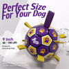 Purple Yellow Dog Soccer Ball with Straps | Extra Large Dogs – 9 inch