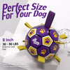 Purple Yellow Dog Soccer Ball with Straps | Large Dogs – 8 inch