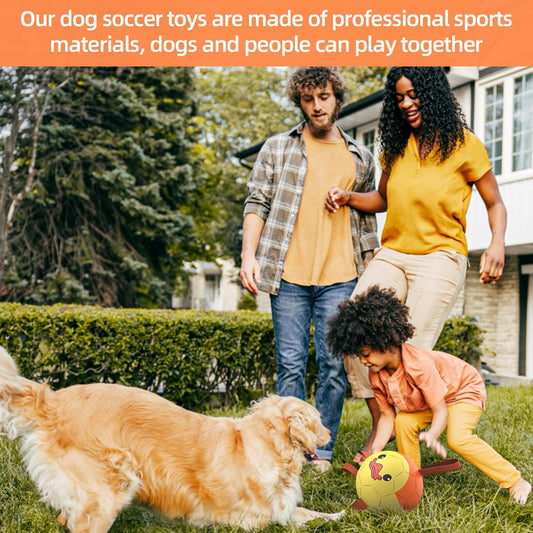 Yellow Duck Dog Soccer Ball with Straps | Large Dogs – 8 inch