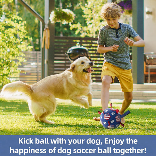 Navy Bue Dog Soccer Ball with Straps | Small Dogs - 5 inch