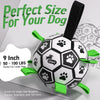 Classic Black & White Dog Soccer Ball with Straps | Extra Large Dogs – 9 inch