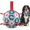 Blue Red Dog Soccer Ball with Straps | Extra Large Dogs – 9 inch