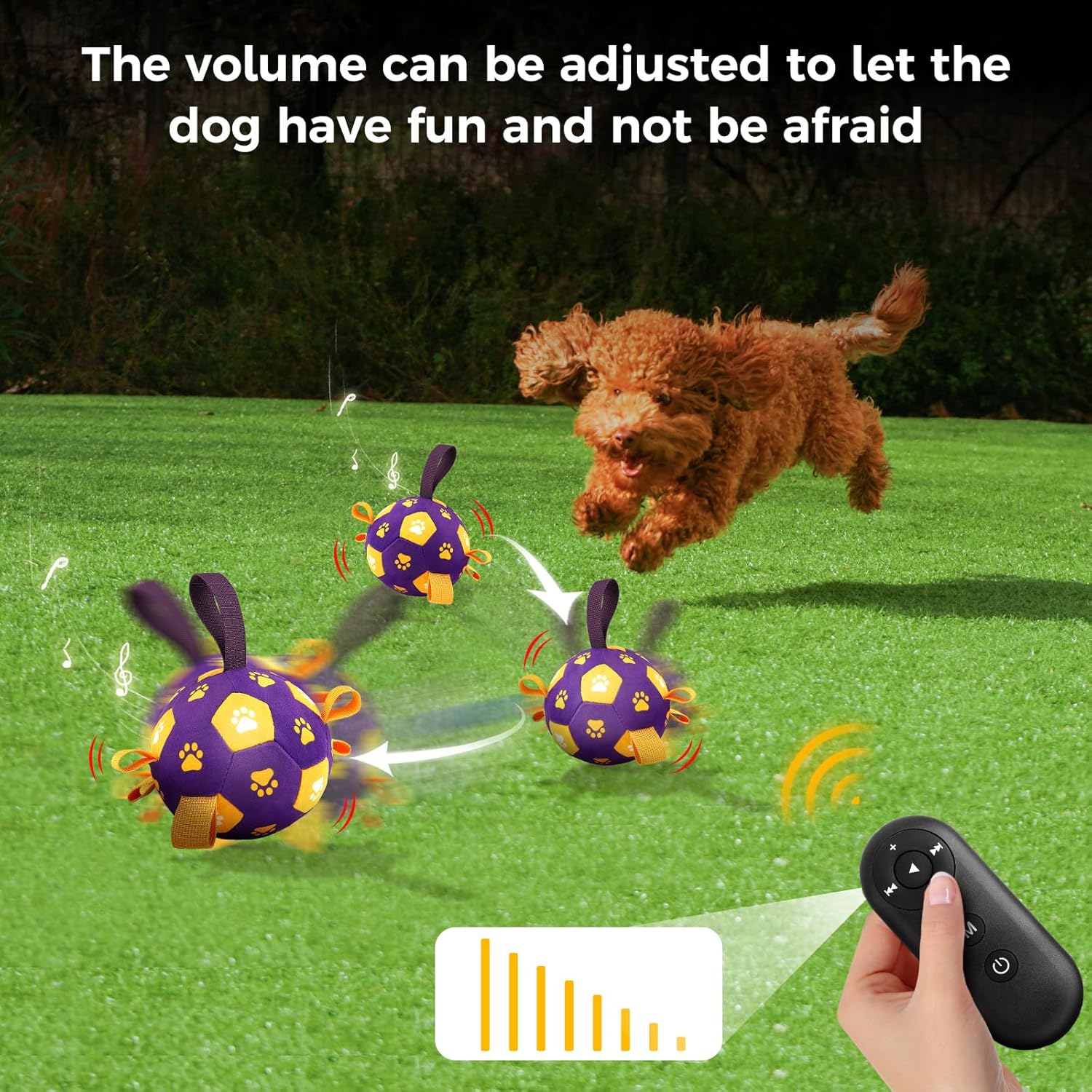 QDAN Interactive Dog Toys, Squeaky Moving Ball Toy with Remote Control, Music Modes Bouncing Ball for Dogs, Rechargeable Dog Toys to Keep Them Busy, Puppy Toys for Small Medium Large