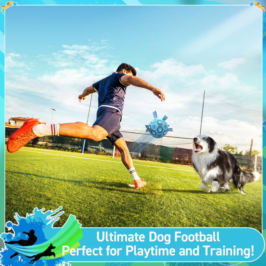 Sky Blue Dog Soccer Ball with Straps | Medium Dogs – 6 inch