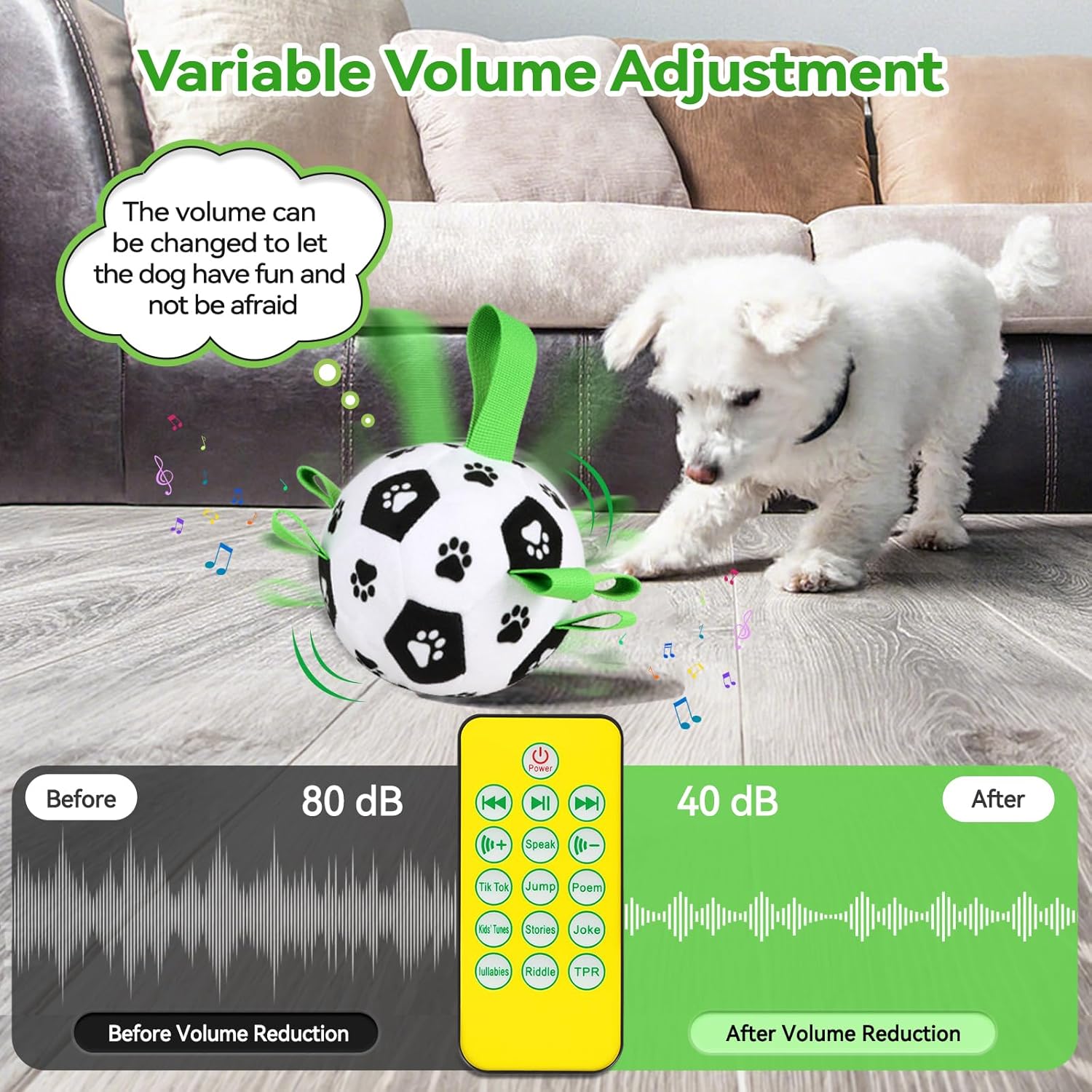 QDAN Interactive Dog Toys Balls: Automatic Rolling Dog Toys to Keep Them Busy, Remote Control, Rechargeable Pet Enrichment Toy for Boredom, Squeaky Puppy Toy for Small Medium