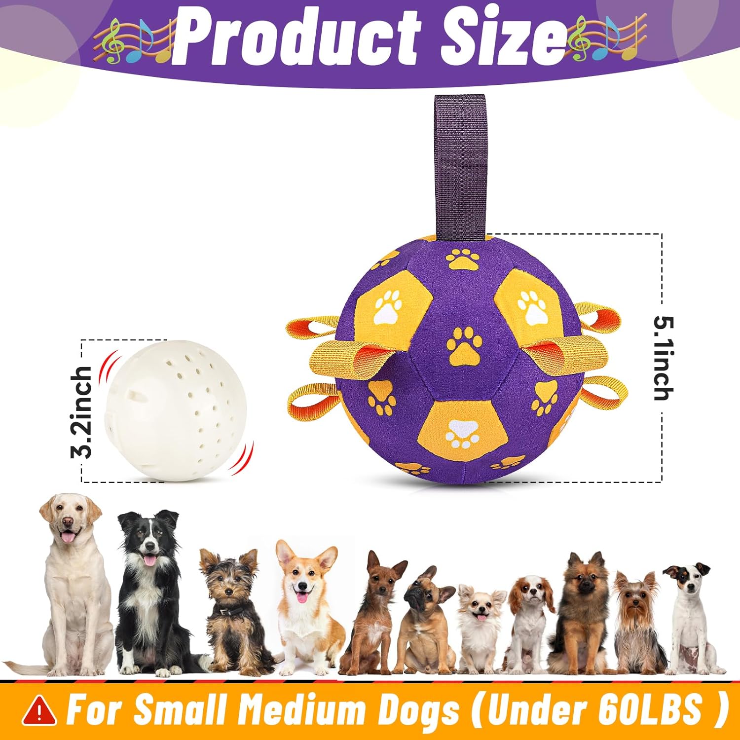 QDAN Interactive Dog Toys, Jumping Dog Balls with Recording and Music Modes, Moving Dog Toy to Keep Them Busy, Bouncing Ball for Puppy