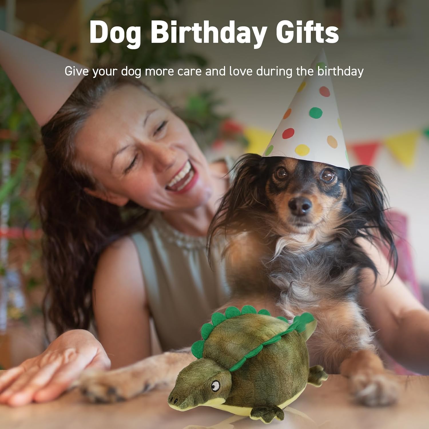 QDAN Interactive Dog Toys: [ 2025 Newly Upgraded] Remote Control, Rechargeable Dog Toys to Keep Them Busy, Squeaky Soccer Balls for Small Medium Pets, Crocodile Style