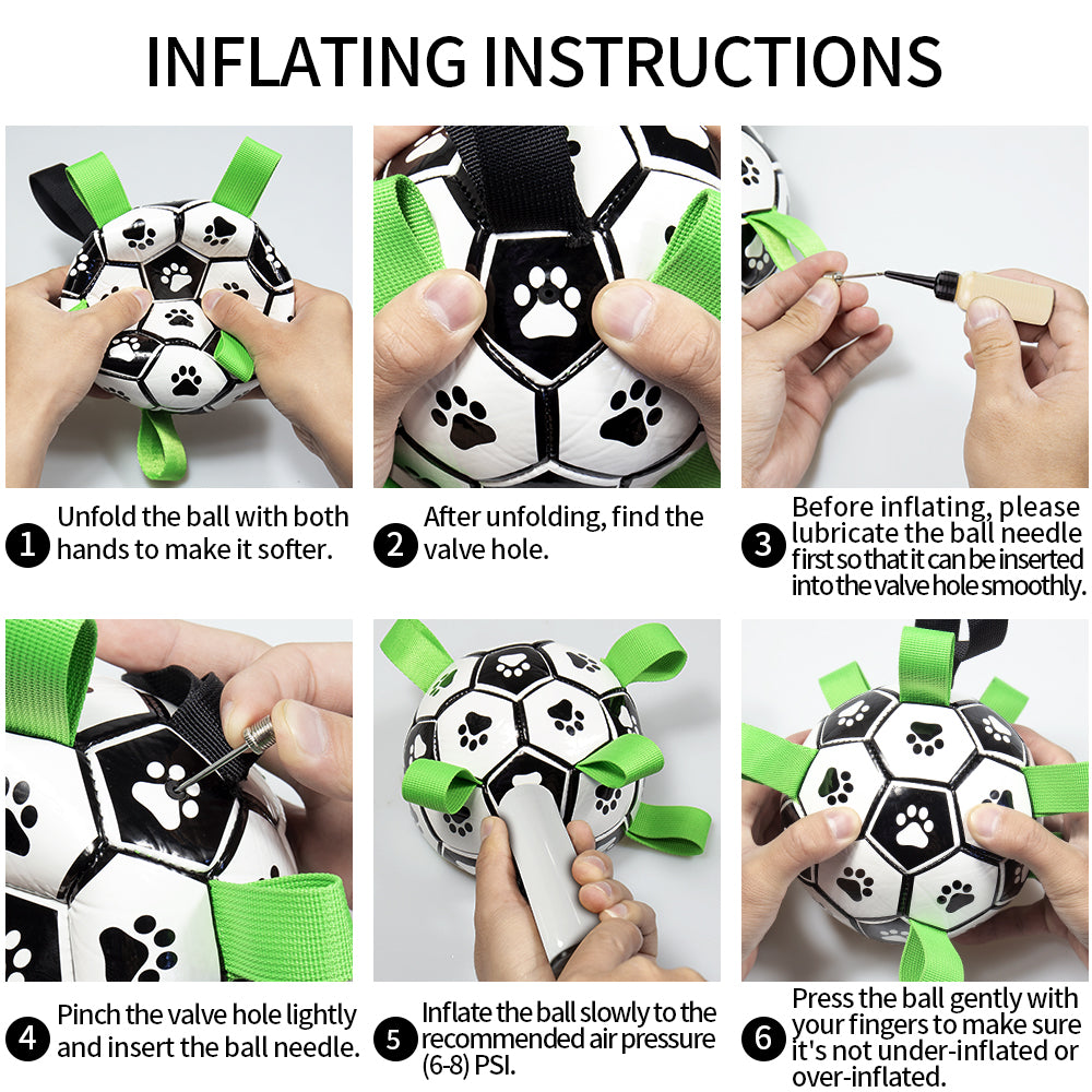 QDAN Dog Toys Soccer Ball with Straps, Interactive Dog Toys for Tug of War, Puppy Birthday Gifts, Dog Tug Toy, Dog Water Toy, Durable Dog Balls World Cup for Small & Medium& Large Dogs（6 & 8 Inch）