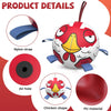 Red Cartoon Chicken Dog Soccer Ball with Straps | Medium Dogs – 6 inch