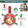 Red Green Christmas Bell Dog Soccer Ball with Straps | Large Dogs – 8 inch