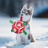 Red Christmas Dog Soccer Ball with Straps | Small Dogs – 5 inch