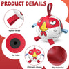 Red Cartoon Chicken Dog Soccer Ball with Straps | Small Dogs – 5 inch