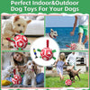 Red Christmas Dog Soccer Ball with Straps | Small Dogs – 5 inch