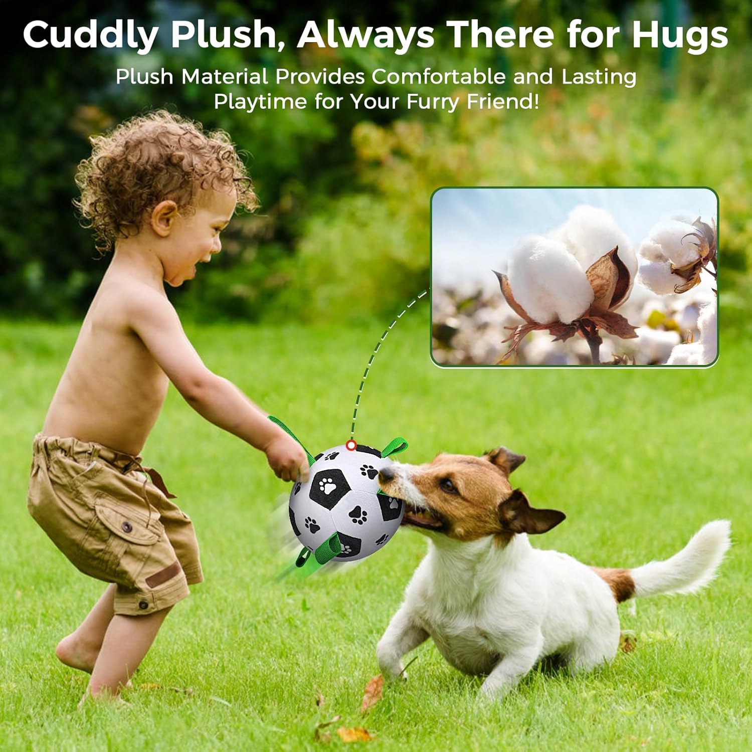 QDAN Interactive Dog Toys, Moving Dog Balls with Straps, Remote Control, Jumping Rolling Bouncing Soccer Ball for Dogs for Small Medium Large Pet