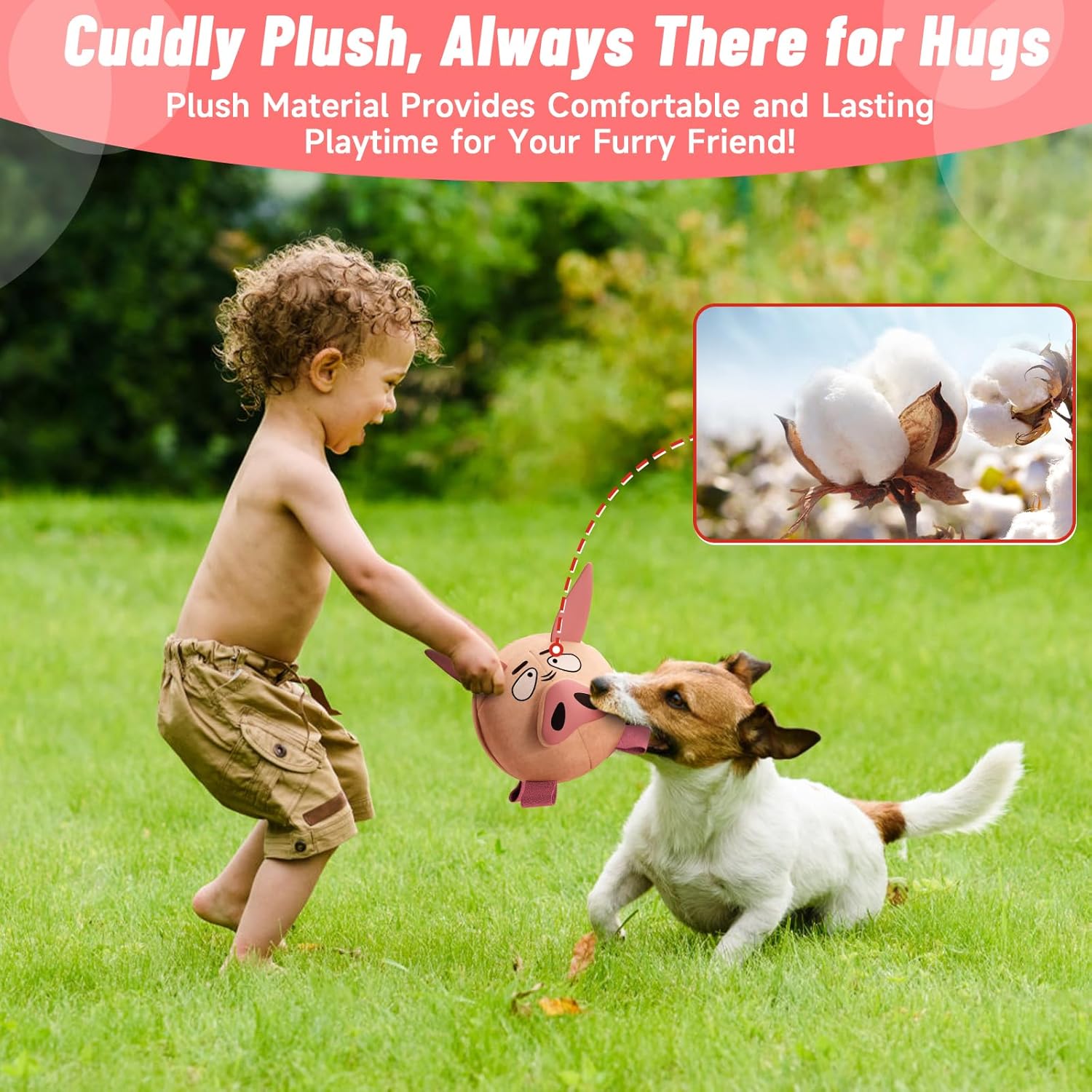 QDAN Interactive Dog Toys - Bouncing Ball for Dogs, Remote Control, Jumping Dog Balls with Recording and Music Modes, Dog Birthday Toy, Rechargeable Moving Dog Toy to Keep Them Busy, Pig