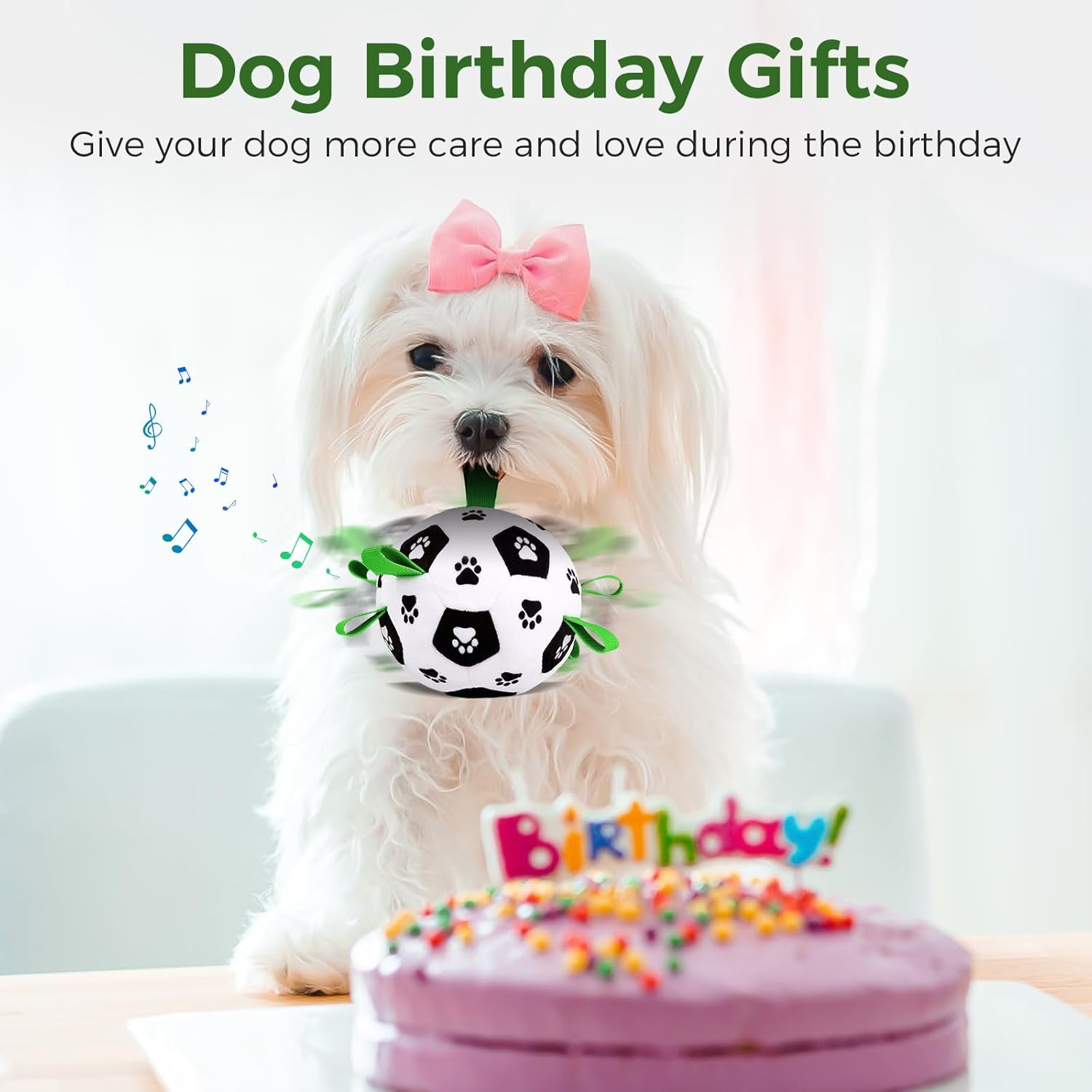 QDAN Interactive Dog Toys, Dog Soccer Ball with Straps, Dog Toys to Keep Them Busy, Remote Control, Jumping Balls with Recording and Music Modes for Small Medium Large Pet