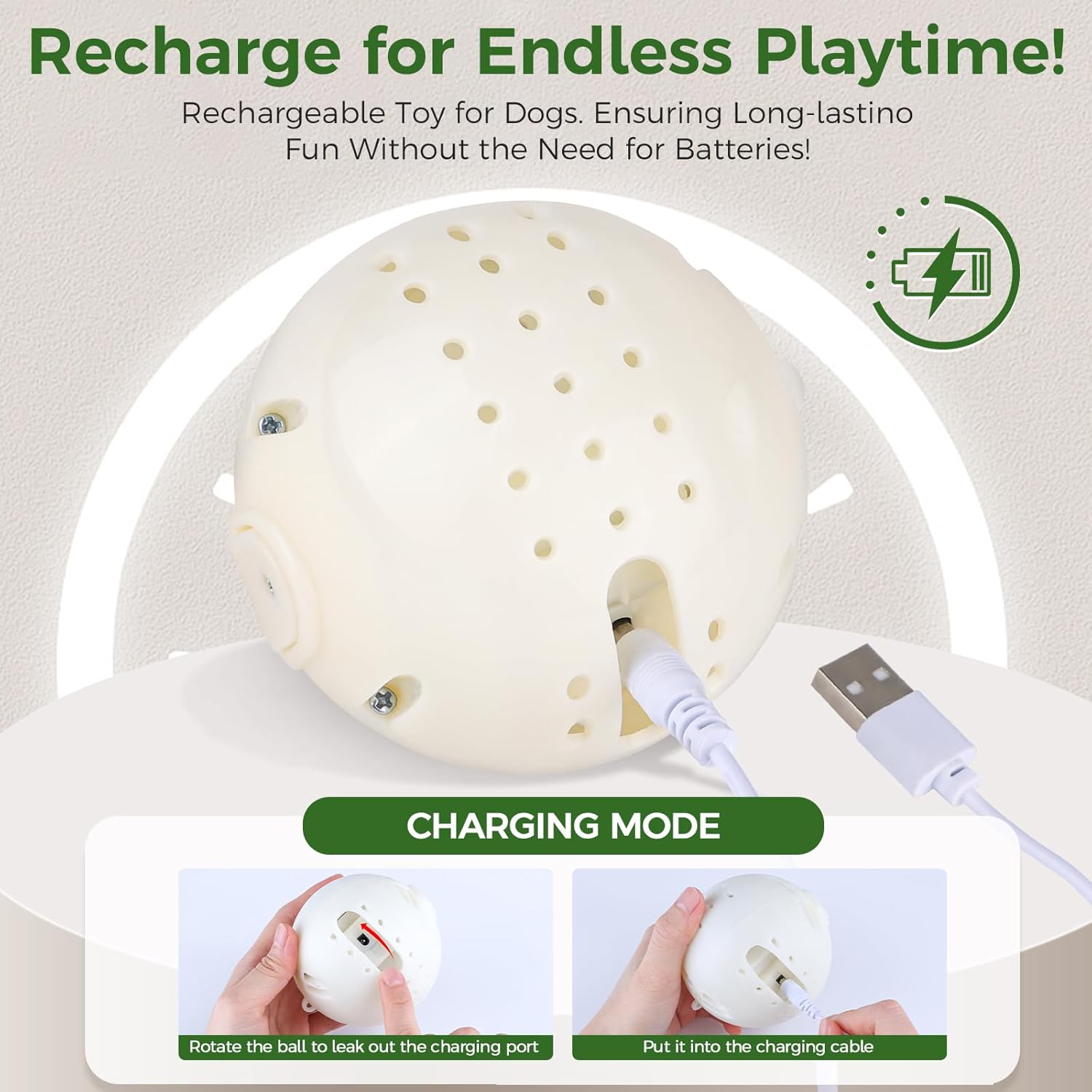 QDAN Interactive Dog Toys, Moving Dog Balls with Straps, Remote Control, Jumping Rolling Bouncing Soccer Ball for Dogs for Small Medium Large Pet