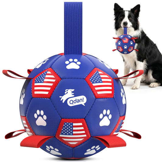 Navy Bue Dog Soccer Ball with Straps | Medium Dogs – 6 inch