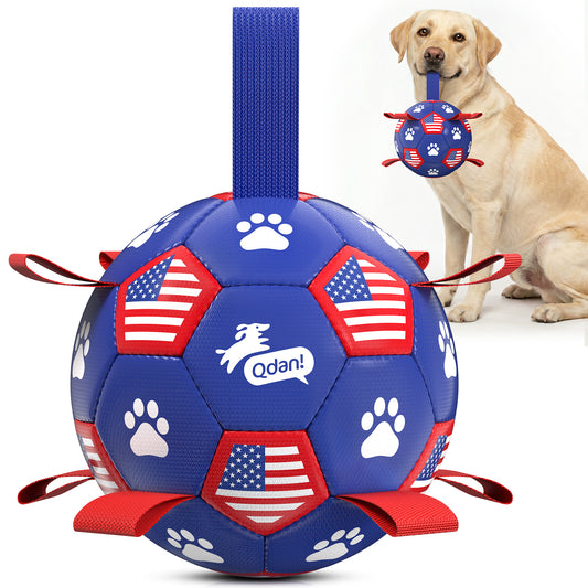 Navy Bue Dog Soccer Ball with Straps | Large Dogs – 8 inch