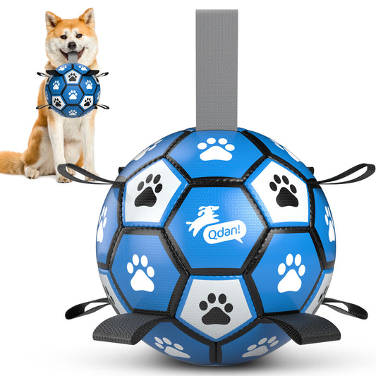 Blue Grey Dog Soccer Ball with Straps – 6 inch to 9 inch