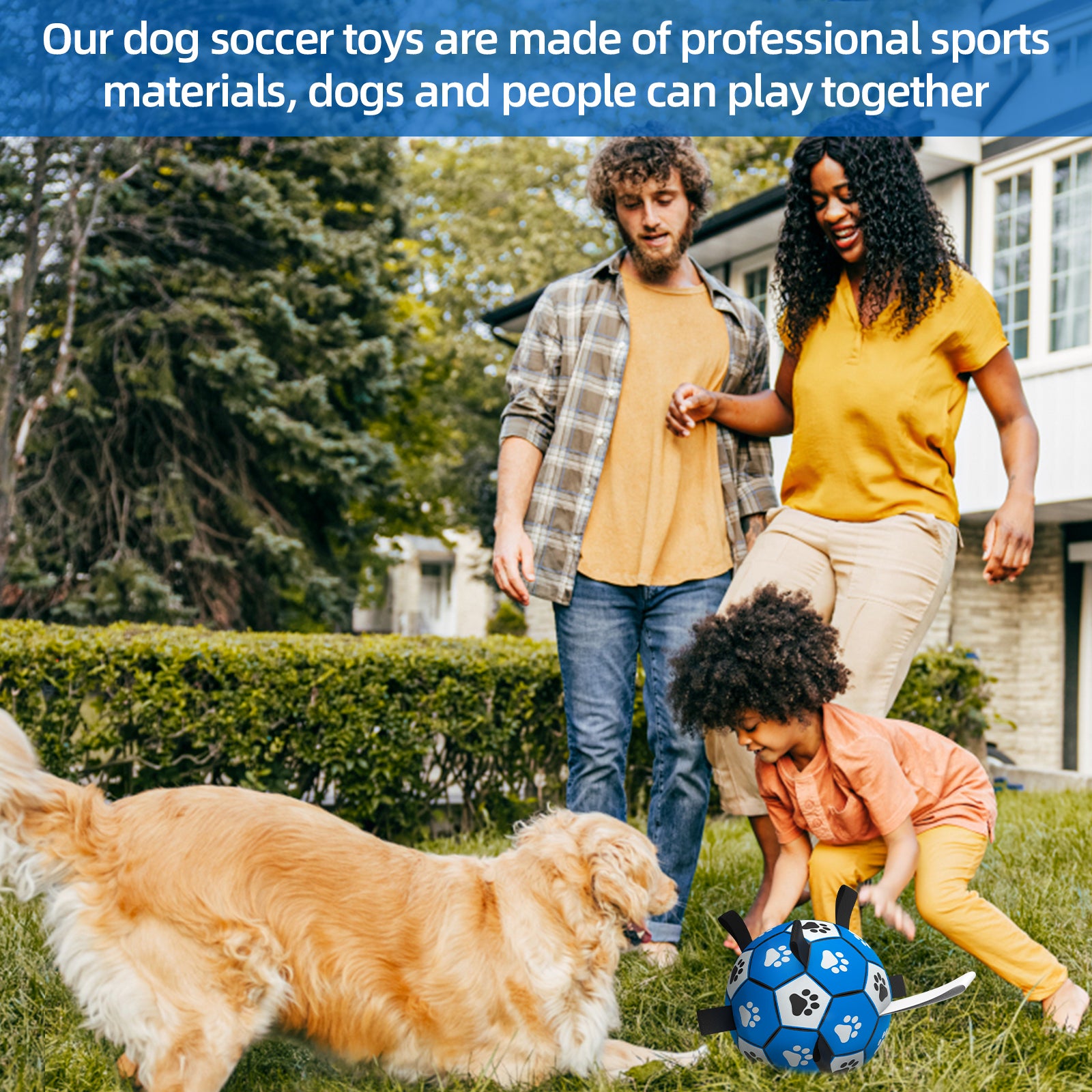 QDAN Dog Toys Soccer Ball with Straps, Interactive Dog Toys for Tug of War, Puppy Birthday Gifts, Dog Tug Toy, Dog Water Toy, Durable Dog Balls World Cup for Small & Medium& Large Dogs（6 & 8 Inch）